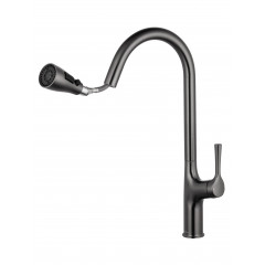 Смеситель для кухни с выдвижным изливом WONZON & WOGHAND, Темный графит (WW-AE54123-BGG)