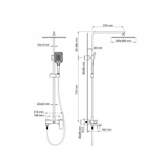Душевая система WONZON & WOGHAND CUBE 2.0, Хром (WW-88047068-CR)