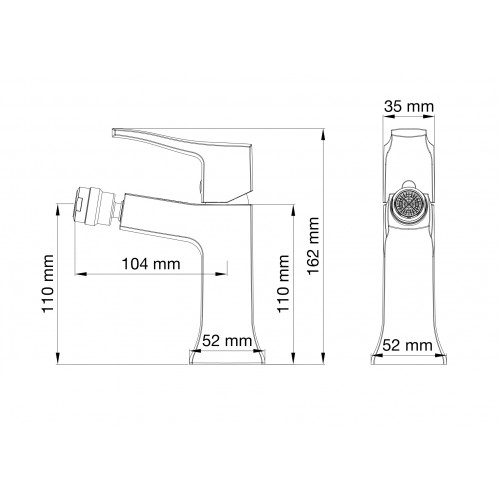 Смеситель для биде WONZON & WOGHAND FLEX, Брашированный никель (WW-88016072-BN)