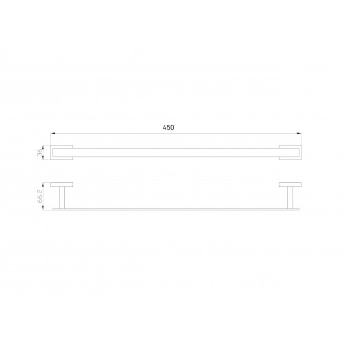 Вешалка для полотенец WONZON & WOGHAND FLAT, Хром (WW-9712-45CM)