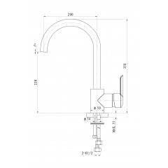 Смеситель для кухни WONZON & WOGHAND BAROQUE, Хром (WW-192101-CR)