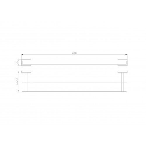 Полотенцедержатель двойной WONZON & WOGHAND FLAT, Хром (WW-9711-60CM)