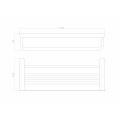 Полотенцедержатель с полкой WONZON & WOGHAND CARBON, Черный (WW-7781)