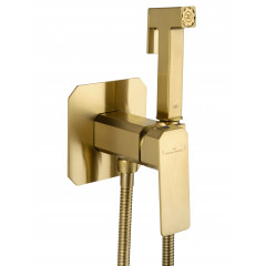 Смеситель с гигиеническим душем встраиваемый WONZON & WOGHAND DIAMOND, Брашированное золото (WW-88829011-BG)