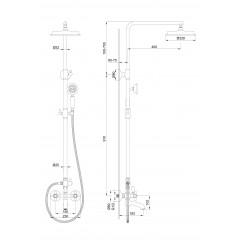 Душевая система WONZON & WOGHAND RETRO, Хром (WW-88739020-CR)