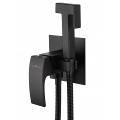 Смеситель с гигиеническим душем встраиваемый WONZON & WOGHAND FIT, Черный матовый (WW- 88829009-MB)