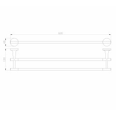Полотенцедержатель двойной WONZON & WOGHAND SIMPLE, Хром (WW-6511)