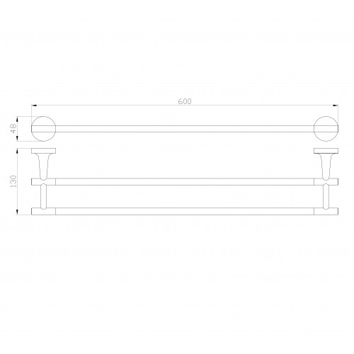 Полотенцедержатель двойной WONZON & WOGHAND SIMPLE, Хром (WW-6511)