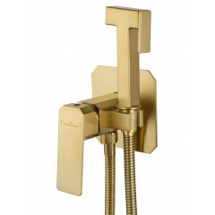 Смеситель с гигиеническим душем встраиваемый WONZON & WOGHAND DIAMOND, Брашированное золото (WW-88829011-BG)