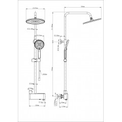 Душевая система с термостатом WONZON & WOGHAND MUSE Corno, Темный графит (WW-B3110-BGG)