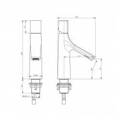 Смеситель для раковины WONZON & WOGHAND The ONE, Брашированное золото (WW-H010-BG)
