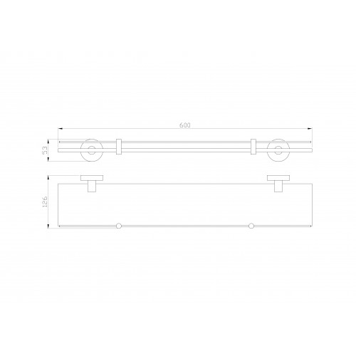 Стеклянная полка для ванной WONZON & WOGHAND EASY, Хром (WW-8127)