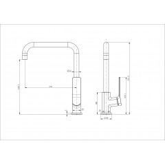 Смеситель для кухни WONZON & WOGHAND, Темный графит (WW-L1006-BGG)