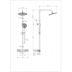 Душевая система с термостатом WONZON & WOGHAND STAY 1, Брашированное золото (WW-B3051-A- BG)