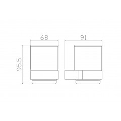 Стакан для зубных щеток с держателем WONZON & WOGHAND CARBON, Черный (WW-7721)