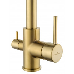 Смеситель для кухни c подключением фильтра WONZON & WOGHAND, Брашированное золото (WW-88458005-BG)