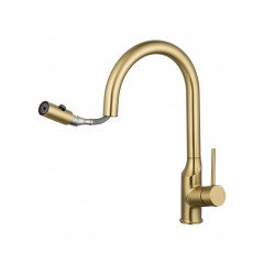 Смеситель для кухни с выдвижным изливом WONZON & WOGHAND, Брашированное золото (WW-A21252-BG)
