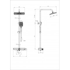Душевая система с термостатом WONZON & WOGHAND ThermoKlick, Черный матовый (WW-B3098-A-MB)