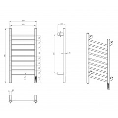 Полотенцесушитель электрический WONZON & WOGHAND BONN, Хром (WW-AL4094-CR)