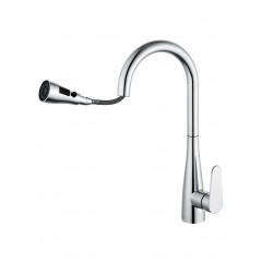 Смеситель для кухни с выдвижным изливом WONZON & WOGHAND, Хром (WW-121E201B-CR)