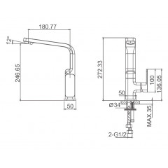 Смеситель для кухни WONZON & WOGHAND ARNIE, Хром (WW-692102-CR)