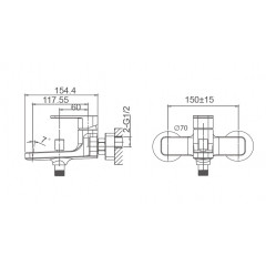 Смеситель для ванны WONZON & WOGHAND ARNIE, Черный матовый (WW-693101-MB)