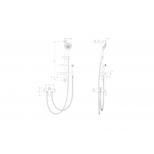 Смеситель для душа с гарнитуром WONZON & WOGHAND, Хром (WW-A31003-CR)