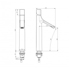 Смеситель для раковины высокий WONZON & WOGHAND The ONE, Хром (WW-H1011-CR)