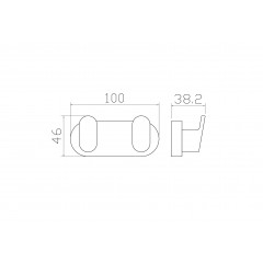 Двойной крючок для ванной WONZON & WOGHAND CARBON, Черный (WW-7725)