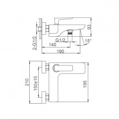 Смеситель для ванны WONZON & WOGHAND SHARK, Хром (WW-483101-CR)