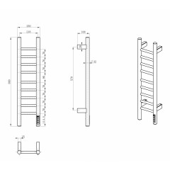 Полотенцесушитель электрический WONZON & WOGHAND BONN, Брашированное золото (WW-AL4092-BG)