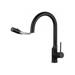 Смеситель для кухни с выдвижным изливом WONZON & WOGHAND, Черный матовый (WW-A21252-MB)