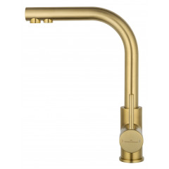 Смеситель для кухни c подключением фильтра WONZON & WOGHAND, Брашированное золото (WW-88458005-BG)