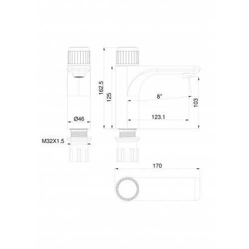 Смеситель для раковины WONZON & WOGHAND CLICK, Хром (WW-A40412-CR)