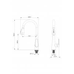 Смеситель для кухни с выдвижным изливом WONZON & WOGHAND, Хром (WW-121E201B-CR)