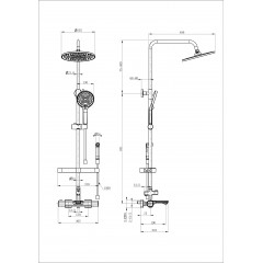 Душевая система с гигиеническим душем и термостатом WONZON & WOGHAND SOLID, Белый матовый (WW-C3011-A1-MW)
