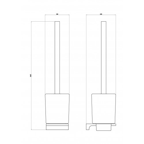 Туалетный ершик в комплекте WONZON & WOGHAND ECLIPSE, Глянцевое золото (WW-9129-LG)