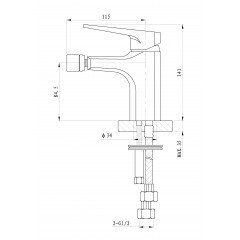 Смеситель для биде WONZON & WOGHAND ATHENS, Хром (WW-085001-CR)