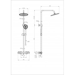 Душевая система с термостатом WONZON & WOGHAND STAY 1, Хром (WW-B3051-A-CR)