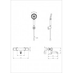 Смеситель для ванны с душем и термостатом WONZON & WOGHAND INN 2, Белый матовый (WW-A2006-A1-MW)