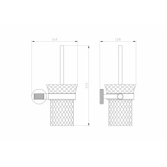 Туалетный ершик в комплекте WONZON & WOGHAND MAJESTIC, Черный/Золото (WW-9229)