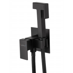Смеситель с гигиеническим душем встраиваемый WONZON & WOGHAND, Черный матовый (WW-88829903-MB)