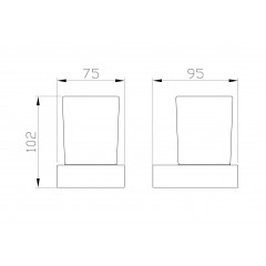 Стакан для зубных щеток с держателем WONZON & WOGHAND LOTTE, Брашированное золото (WW-8321-BG)