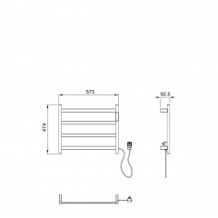 Полотенцесушитель электрический WONZON & WOGHAND ESSEN, Брашированный никель (WW-A404-BR)