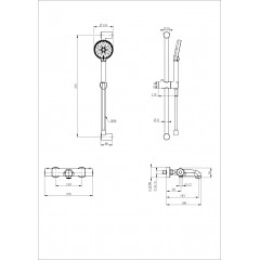 Смеситель для ванны с душевым гарнитуром и термостатом WONZON & WOGHAND, Белый матовый (WW-C2006-A-MW)