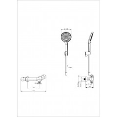 Смеситель для душа с термостатом WONZON & WOGHAND T-1000, Брашированное золото (WW-B2057-A-BG)