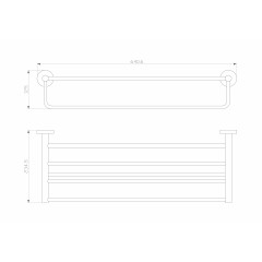 Полотенцедержатель с полкой WONZON & WOGHAND EASY, Хром (WW-8181)