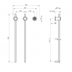 Полотенцесушитель электрический встраиваемый WONZON & WOGHAND LEIPZIG, Брашированное золото (WW-AL3621-BG)