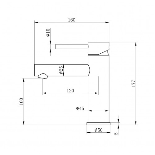 Смеситель для раковины WONZON & WOGHAND, Брашированное золото (WW-H9089-BG)