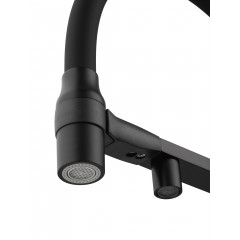 Смеситель для кухни с гибким изливом и подключением фильтра WONZON & WOGHAND, Черный матовый (WW-88458013-MB)